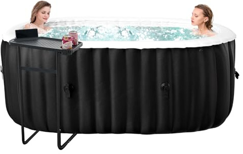 Obqer Hot Tub Aufblasbar für 2 Personen, 2400W In/Outdoor | SPA Pool Winterfest Mit 100 LuftdüSen, Frostschutz, 550 Liter, Auslaufsichere, Energiesparend, Bubble Spa & Wellness Massage