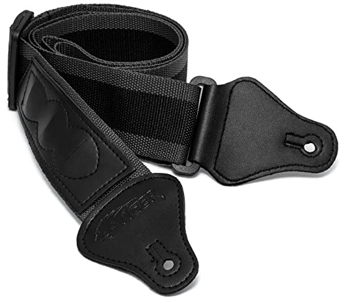 TIGER STP2-GY Nylon Gitarrengurt für Akustische, Klassische, Elektrische und Bassgitarren - Grau