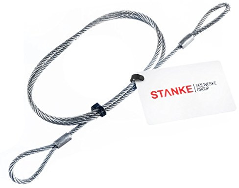 Seilwerk STANKE Drahtseil verzinkt mit Öse, Forstseil mit Schlaufe Anschlagseil 10 mm 6x19, Länge 2 m