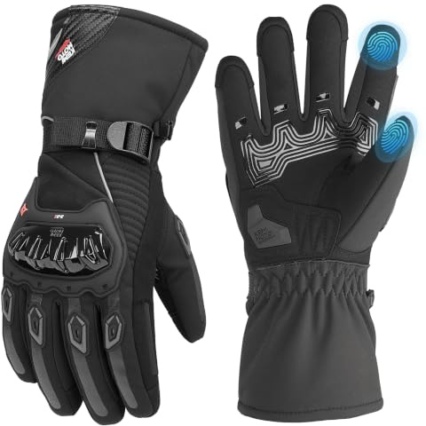 KEMIMOTO Winter-Motorradhandschuhe, wasserdicht, warm, mit Touchscreen