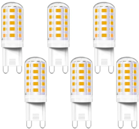 Akynite G9 LED 4W Warmweiß 2700K, 400LM, AC 230V, G9 33W 40W Halogenlampe ersetzt, Stiftsockellampe LED für Spiegelleuchte Kristallleuchter Tischlampe, Nicht Dimmbar, 6er-Set