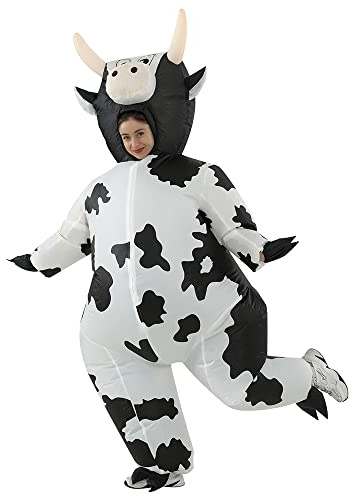 JASHKE Aufblasbares Kuhkostüm für Erwachsene Aufblasbare Kuh-kostüme Kuhkostüm für Damen Herren Halloween Weihnachten