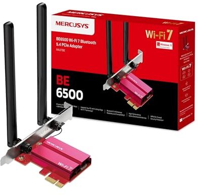 Mercusys MA37BE Wi-Fi 7 WLAN Karte für PC, BE6500 Tri-Band PCIE Adapter, Bluetooth 5.4, WPA3, MU-MIMO, OFDMA, unterstützt nur Windows 11