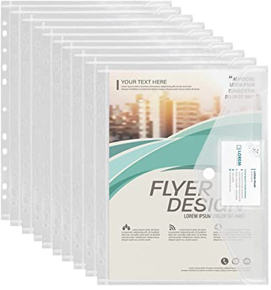 30er Dokumententasche A4 Sichtertasche Dokumentenmappe Wasserdicht Sammelmappen für Dokumente Organisieren mit Lochrand Klettverschluss und Etikettentasche, 30 Stück