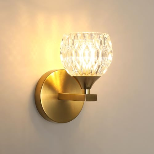 Comely Wandleuchte Innen Vintage Wandlampe mit Glas Schirm, mit 1*G9-Birne | Mit 1*G9-Glühbirne, Elegante Wandbeleuchtung für Wohnzimmer Korridor Schlafzimmer Flur
