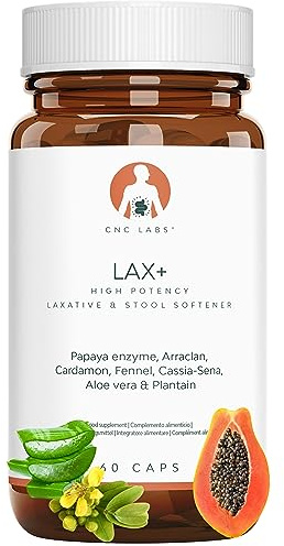 Abführmittel schnell wirkend LAX+, Stuhlweichmacher, 100% natürlich mit Aloe Vera, stark bei Verstopfung, lindert Verstopfung mit Papaya, Arraklan, Kardamom, Fenchel, Senna, Pflanzen