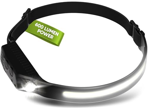 Adler Focus Stirnlampe LED Wiederaufladbar, Kopflampe,USB C Extrem Hell, 4 Lichtmodi 230 Grad Bewegungssensor IPX4 Wasserdicht Leicht 45g, für Wandern Joggen Laufen Angeln