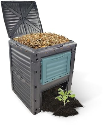 Mobiclinic®, Gartenkomposter, Biobin, Keine zusätzlichen Kosten, 300l, Umweltfreundlich, Europäische Marke, Abfalltransformator, Werkzeuge, Belüftungsgitter, Recycelter Kunststoff
