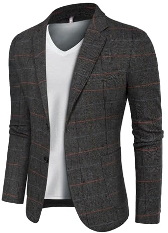Fischgrätenmuster-Tweed-Blazer, Wollmischung, Sportjacke