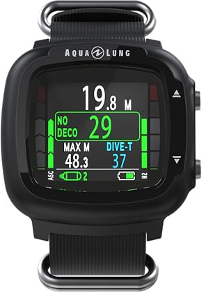 Aqualung i330R - Tauchcomputer, Bluetooth, Gut lesbares, ultrahelles Farbdisplay, Intuitive Benutzeroberfläche, Aqua Lung Dive Computer mit wiederaufladbarer Batterie, Ideal zum Tauchen
