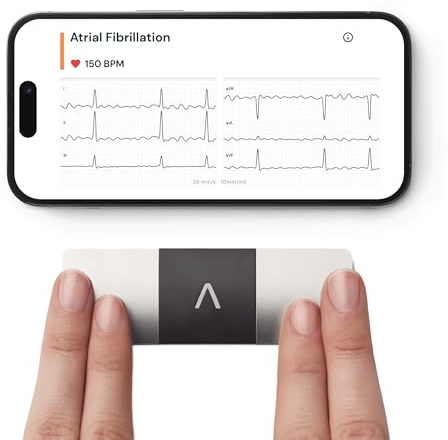 AliveCor KardiaMobile 6L - Smartphone-kompatibler 6-Messungen-EKG-Monitor - erkennt Vorhofflimmern in nur 30 Sekunden - egal wann und wo