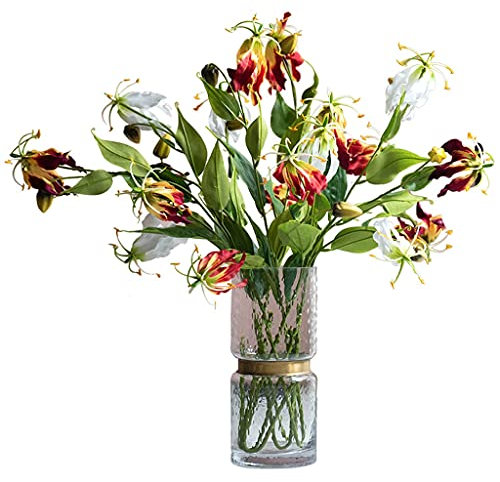 QTYQWC Künstliche Blumen, künstlicher Lilienstrauß, Wohnzimmer, Esstisch, Kunstblumen-Set, Seidenblumen-Arrangement, Hotel-Innenraum, weiches Outfit, Büro, Party, Kunsthalle, Dezember