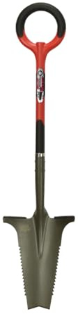 Venteo Gartenspaten Root Slayer, Griff Trapezklinge und extra scharfe Zähne aus Karbonstahl, 114 cm, Rot und Schwarz
