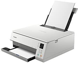 Canon PIXMA TS6351a Drucker Farbtintenstrahl Multifunktionsgerät DIN A4 (Scanner, Kopierer, Fotodrucker, OLED, 4.800 x 1.200 dpi, USB, WLAN, AirPrint, 5 Tinten, Duplexdruck, 2 Papierzuführungen), weiß
