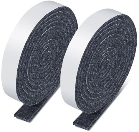 EODKSE 2 Stück Filzgleiter selbstklebend, 5mm dick, Möbelgleiter aus Filz (100cm x 2cm), schneidbar, stark haftend, Rutschfester Schutz für Stühle und Möbel,