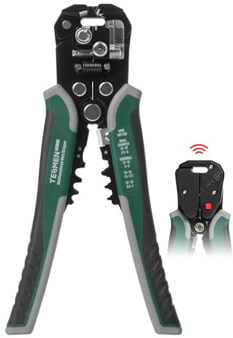 TESMEN TWS-322 Abisolierzange Automatisch mit berührungsloser Spannungserkennung, 4-in-1 abisolierwerkzeug, Crimpzange und Drahtschneider, Automatische Abisolierzange für 0,2-6mm²Elektrokabel