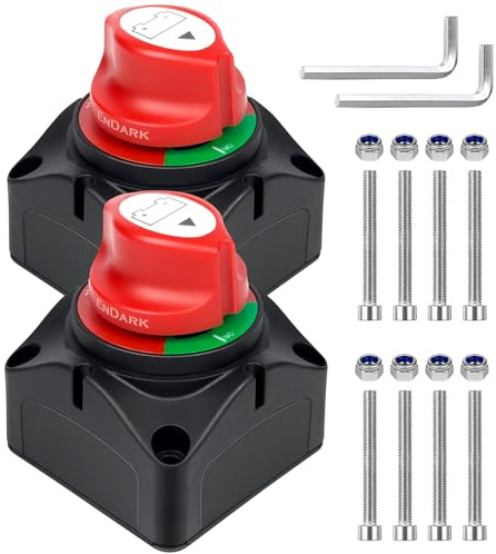 Batterietrennschalter 12v - ENDARK Batterie Trennschalter 24v - Hauptschalter 12 volt - Batterieschalter 48v 275a - Autobatterie Kill Switch für Auto Kfz Motorrad Boot （2 Packungen)