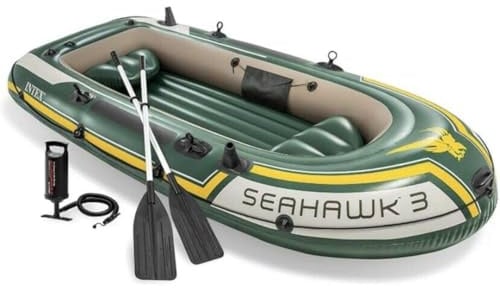 Intex Seahawk 3 Set Schlauchboot - 295 x 137 x 43 cm - 3-teilig - Grün Paddel