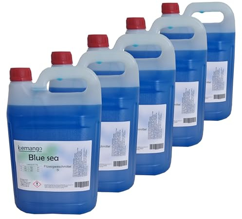 Bemango Flüssigwaschmittel Vollwaschmittel Blue Sea 5x5l Kanister mit frischem Duft