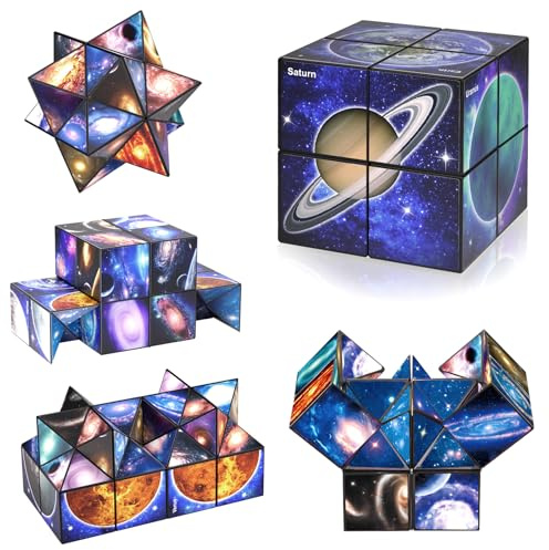 Euclidean Cube Sternenwürfel Zauberwürfel-Set, Verwandlungswürfel Magische Puzzle-Würfel für Kinder und Erwachsene (Galaxiewürfel)
