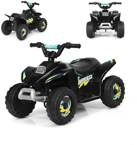 SOARS 6V Elektro Quad für Kinder, 2,8-4,6 km/h, Quad mit Vorwärts-, Rückwärtsfunktion, Elektrofahrzeug, Kinderfahrzeug für Kinder ab 3 Jahren, 73 x 40 x 44,5 cm (Schwarz)