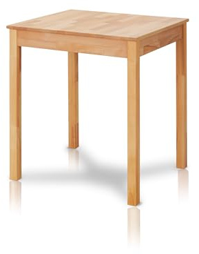 KHG Esstisch Buche Massivholz 70 x 60 cm, Landhausstil, gerade Kante, für 2 | 4 Personen, zeitloser Holztisch, kompakt, Höhe 75 cm, Küchentisch klein & robust, für Wohnraum und Alltag, für Zuhause