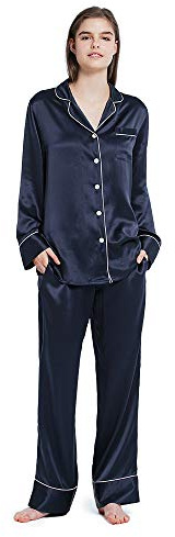 Mommesilk Seide Pyjama Damen Maulbeerseide Schlafanzug 2pc Set Nachtwäsche Homewear Damenpyjama Mädchen Reise aus Echte 19 Momme Seiden