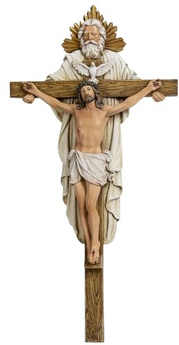 Grace4Joy Kruzifix der Heiligen Dreifaltigkeit, Wandkreuz der Heiligen Dreifaltigkeit, 25,4 cm (Holz)