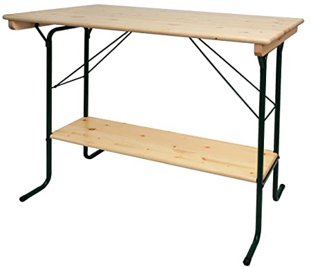 Mendler Stehtisch HWC-L67 klappbar Metall Kiefer Holz 110x125x70cm FSC® | Biergartentisch, Biertisch, Bierzelttisch, Campingtisch