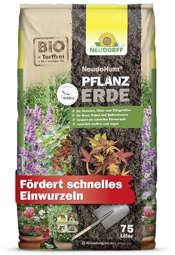 Neudorff NeudoHum PflanzErde 75L - Bio und torffreie Erde für Beet, Kübel und Balkonkasten, fördert schnelles Einwurzeln