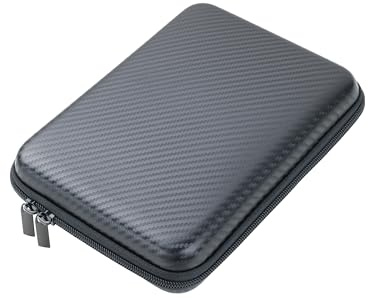 TROIKA Organizer Etui mit Reißverschluss TRAVEL CASE CARBON mit 3 Innenfächer und 6 Elastikband-Schlaufen inkl. Trennwand (innen) Kunstleder, Samt – Carbon Optik – Original