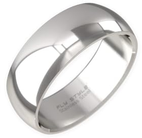 Fly Style Breiter Edelstahl Bandring - Herren Damen Daumenring - Hochwertiger Verlobungs- und Ehering, Ring Grösse:23.9 mm, Oberfläche:8mm Poliert