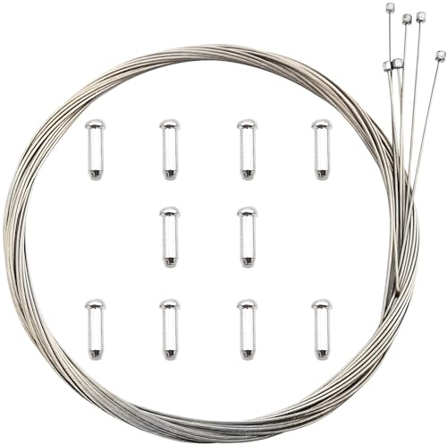 Fahrrad Schaltzug, CTRICALVER 6 pcs 2.1M Universal Fahrrad Schaltzug, mit 10 pcs Bremskabel Endkappe, für Mountainbikes, Rennräder oder Citybikes