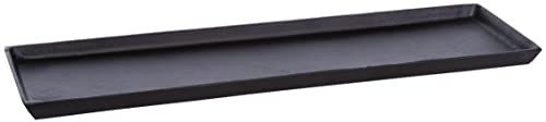 Brandsseller Deko-Tablett 44,5x12,5 cm Deko-Teller Dekoschale Aluminium Schwarz Rechteckig
