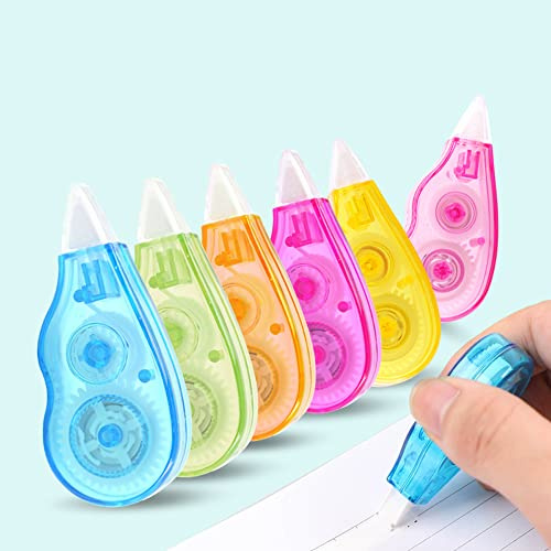 qijiefenCC 6 Stück Korrekturroller Korrekturmaus,4 m x 5 mm Korrekturband,Tape,Mini Korrekturroller Korrekturmaus Set,Ideal für das Büro, das Home Office oder die Schule