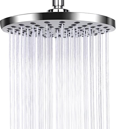 AiQInu 8 Zoll Runder Duschkopf Regendusche,Verstellbarer Kopfbrause Wassersparend mit Anti-Kalk-Düsen,Wasserfall-Duschkopf aus Edelstahl,Durchmesser 20cm