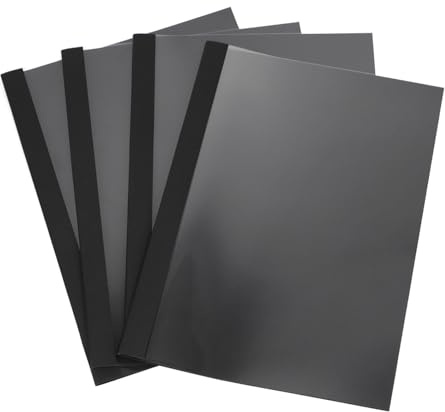 RAYSON Thermobindemappen,15-100 Blatt, 2mm 3mm 4mm 6mm 12mm, Mehrere Größen, A4, Schwarz, Packung mit 25 Stück