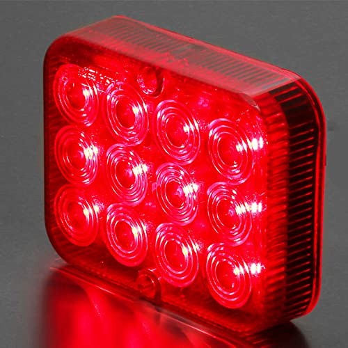 AGRISHOP LED Rot Nebelschluß-Leuchte Beleuchtung 12v24v 2.4w für Anhänger mit Zulassung,KfZ 12LEDs Nebel lampe Nebelleuchte,Rückleuchten Anhänger Heckleuchten Wasserdicht für Wohnwagen LKW E-MARK