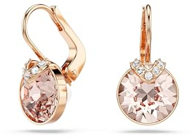 Swarovski Bella V Drop-Ohrhänger, Rundschliff, Goldfarben, Roségold-Legierungsschicht