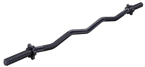 GORILLA SPORTS® SZ Curlstange - 30mm, 120cm Länge, mit 2X Sternverschlüssen, bis 180kg Belastbar, verchromt, rutschfest, Chrom, Schwarz oder Silber - Hantelstange, SZ Stange, Curlhantel, Langhantel