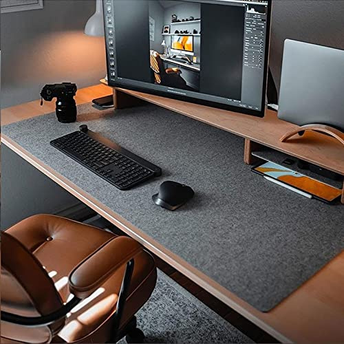 DAWNTREES Schreibtischunterlage Filz, Große Filz Mauspad,Dunkelgrau | Schweigen,Rutschfest,Tischschutz für Desk Matte, Maus und Tastatur