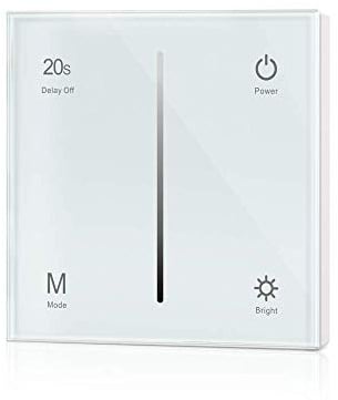 Dimmer-Panel für LED bis zu 240W, Touch-Schalter 230V universal für Phasenabschnitt & -anschnitt, Wandschalter-Controller (Touch-Dimmer/Weiß)