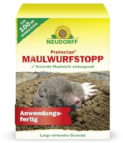 Neudorff Protectan MaulwurfStopp – Vertreibt Maulwürfe wirkungsvoll mit speziellen Duftstoffen für eine Sofort- und Langzeitwirkung, 200 g, Braun