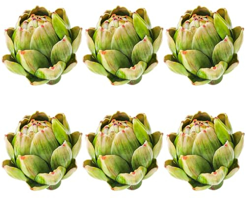 Meiwlong 6 Stück Klein Artischocken Künstlich,Plastik Künstliches Obst Deko | Realistischer Look, Kunststoff, kein verblassen & verrotten, Fruchtschalenfüller, Tischmittel Dekor, Fotografie Requisiten
