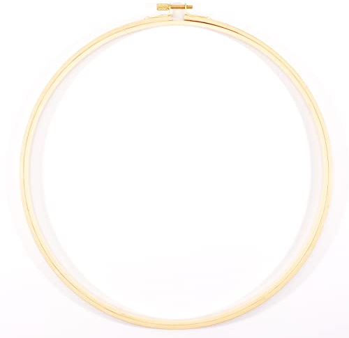 Vaessen Creative Bambus Stickrahmen zum Basteln, Ø 30 cm, Traumfänger, Kreuzstich Rahmen, Kranz Ring für Makramee Wand hängend, häkeln, Boho-Dekor und mehr