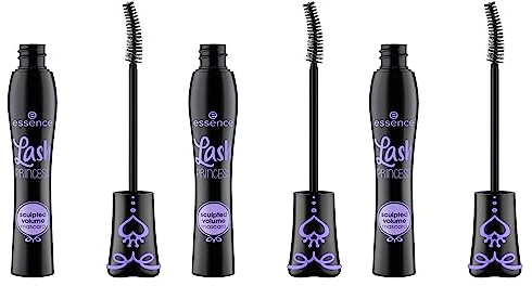 essence Lash PRINCESS sculpted volume mascara, Wimperntusche, Mascara schwarz, Augen Make-up, 3er Pack (3x12ml)