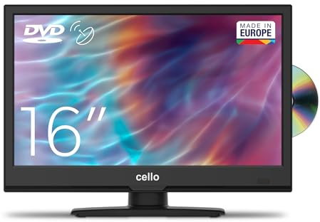 Cello C1620FS 16 Zoll (41 cm Diagonale) Nicht-Smart-Fernseher, einfach zu bedienen – Full HD-Bildschirm mit integriertem DVD-Player, DVBT2 S2 Triple-Tuner, Modell 2021