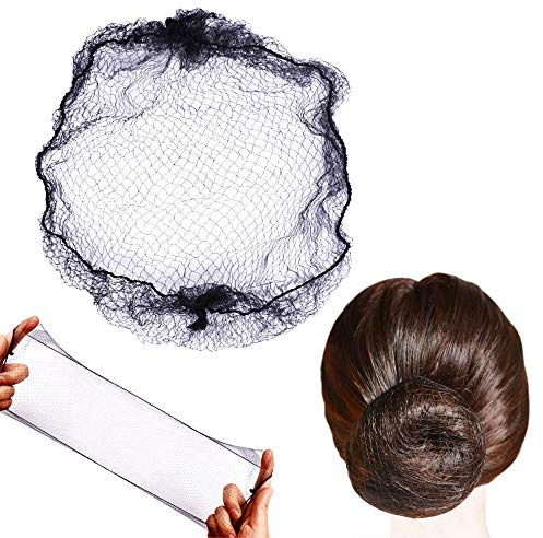 50 Stück Nylon Haarnetz Dutt Unsichtbare Mesh Haarnetze Bun für Balletttanz und Haarfixierung (Schwarz)
