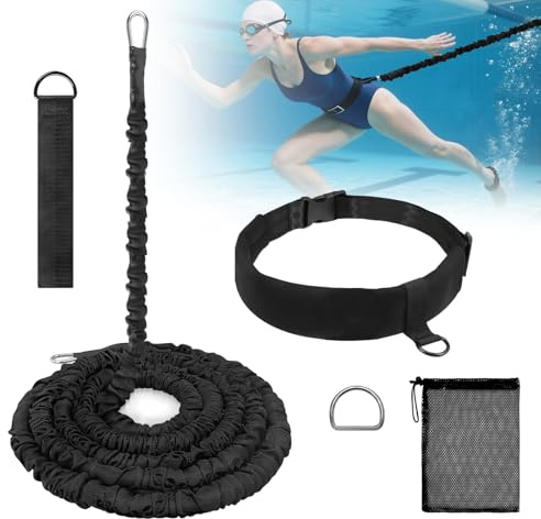 Schwimmgurt für Pool, 2.5-9 M Einstellbare | Schwimmwiderstand Gürtel, Effiziente Trainingsmittel für Erwachsene, Ohne Gegenstromanlage