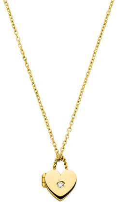 Purelei Damen Herz Medaillon Kette Gold, Edelstahl Halskette wasserfest, verstellbar 40-45 cm, langlebiger Schmuck mit Anhänger, edles Design vielseitig kombinierbar
